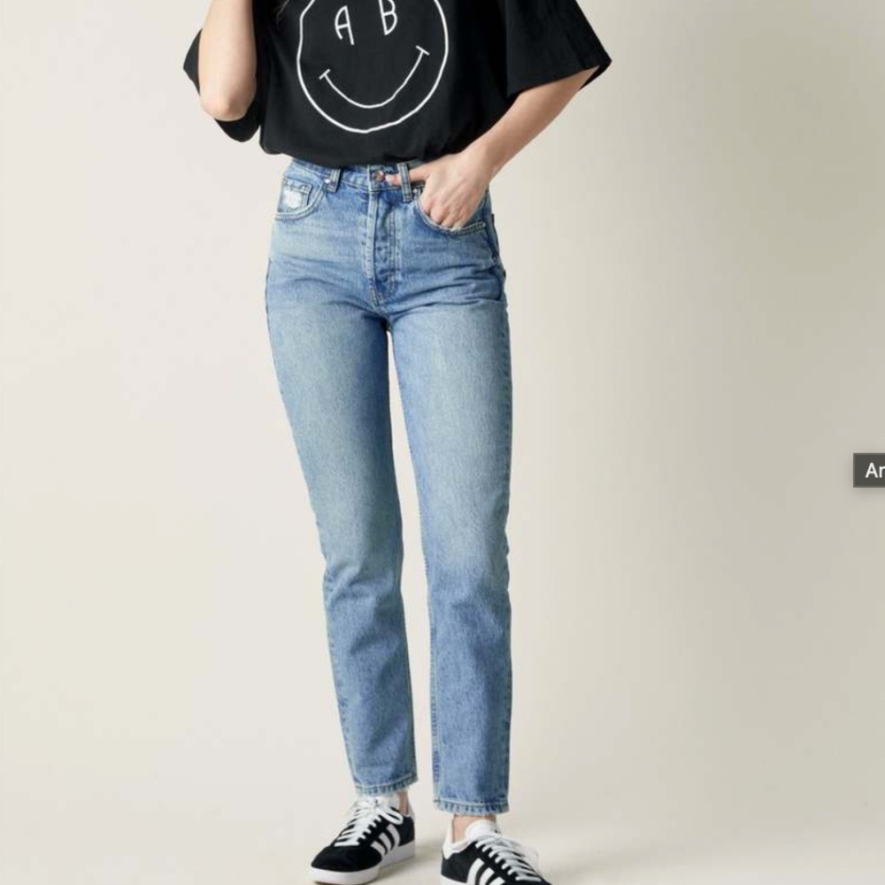 NWT Anine Bing Jeans  Sonya high rise ankle‎ slim- blue reservoir Size 32